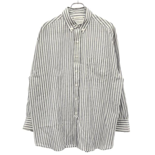 couture d'adam クチュール ド アダム 23SS ストライプシャツ 23SS-019BarreStripe グレー×ホワイト 38 ITGB2UIB06V4