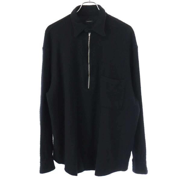 COMOLI コモリ 23AW 縮絨ウールハーフジップシャツ Y03-02010 COMOLI コモリ 23AW 縮絨ウールハーフジップシャツ Y03-02010