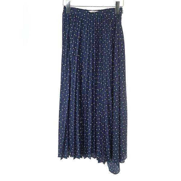 CLANE クラネ STRIPE FLOWER PLEATS SK ストライプフラワープリーツ  