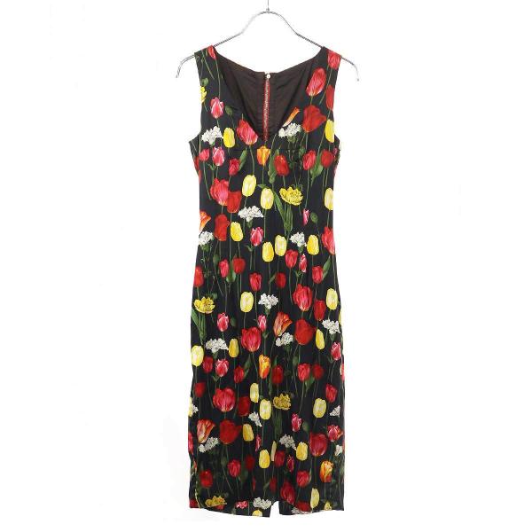 ドルチェ&ガッパーナワンピース DOLCE&GABBANA ドルチェ＆ガッバーナ チューリッププリントシルク