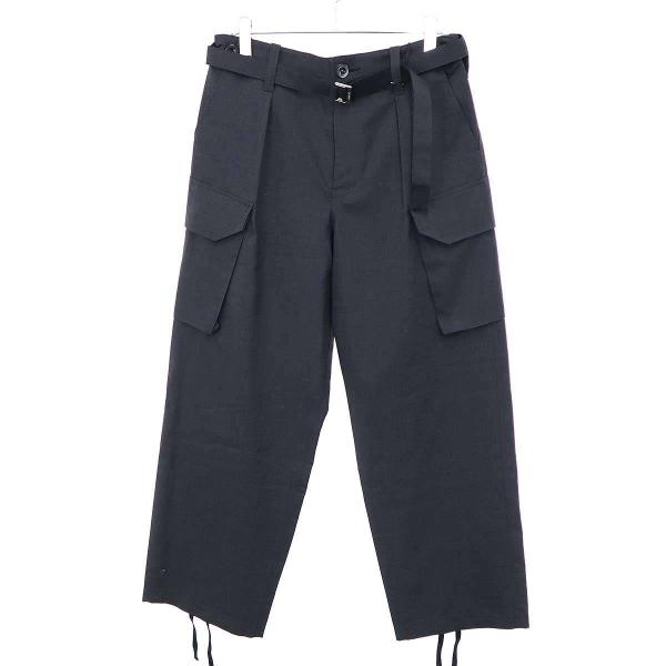 sacai サカイ 25AW ウールポリエステルベルテッドカーゴパンツ 25