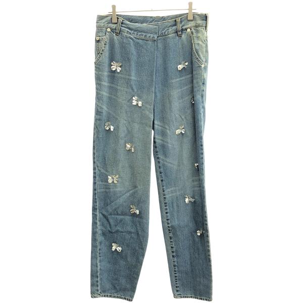 MUVEIL ミュベール バタフライ装飾デニムパンツ MA53FP003 インディゴ  