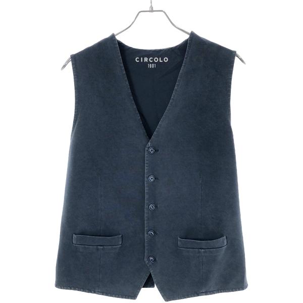 CIRCOLO 1901（チルコロ 1901） コットンストレッチジレベスト ブルー