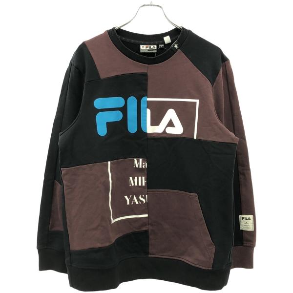 レア メゾンミハラヤスヒロ フィラ コラボ スウェット ブラック Maison MIHARA YASUHIRO×FILA メゾン ミハラヤスヒロ×フィラ
