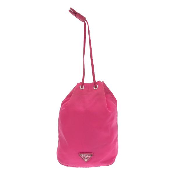PRADA（プラダ） ナイロンドローストリングポーチ 巾着バッグ ピンク
