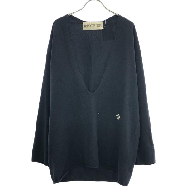 INSCRIRE アンスクリア 21AW ディープVネック エルボーパッチカシミヤ