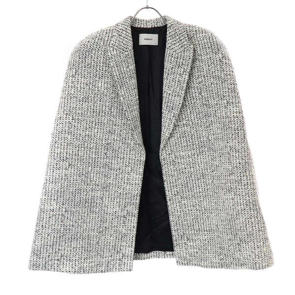 COPERNI コペル二 23AW TAILORED CAPE コットンブレンドツイード テーラードケープ COPV46100 グレー 38 COPERNI コペル二 23AW TAILORED CAPE コットンブレンドツイード