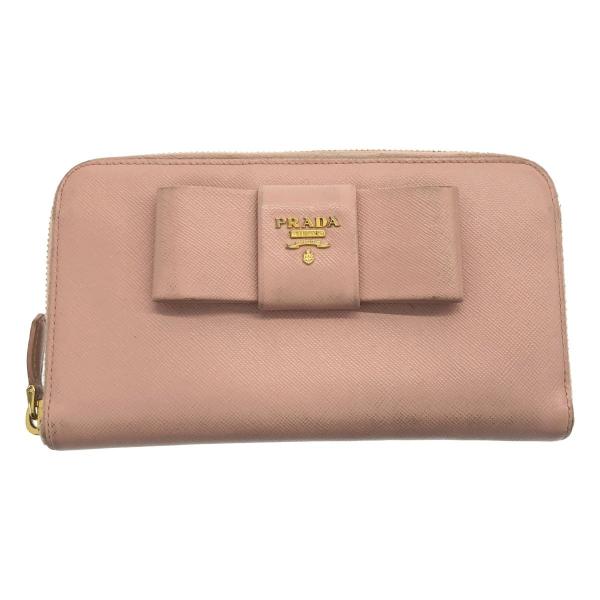 PRADA プラダ リボンデザイン ロングサフィアーノレザーウォレット 長