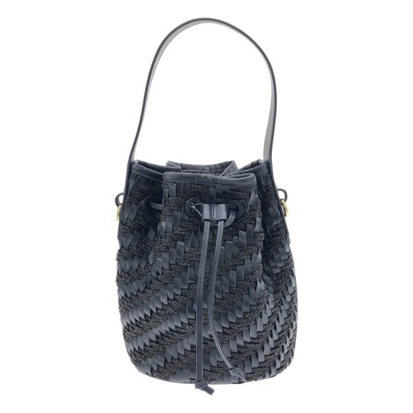 佐藤佳菜子× ヌキテパ　Leather Raffia Bucket Bag 黒 NE QUITTEZ PAS!（ヌキテパ） ne Quittez pas 佐藤 佳菜子