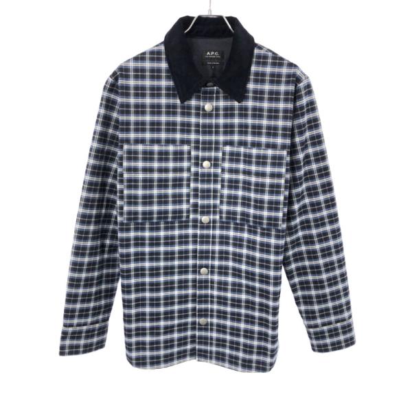 A.P.C アーペーセー 襟コーデュロイチェック柄シャツジャケット
