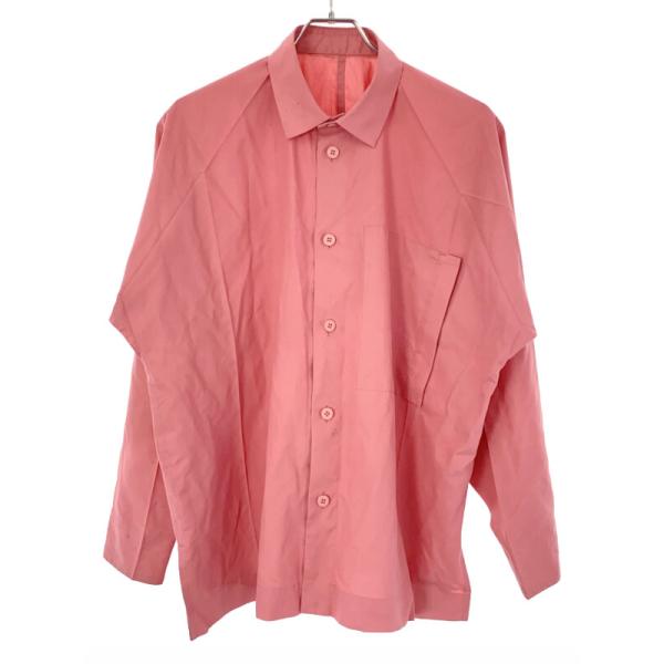 ピンクの猫 ISSEY MIYAKE MEN プリーツ シャツ ジャケット ピンクの猫 ISSEY MIYAKE MEN プリーツ シャツ ジャケット
