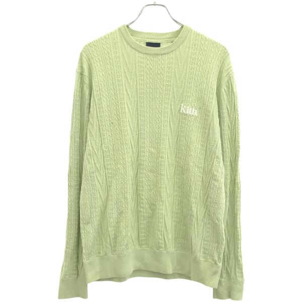 正規品 KITH キス ライアンケーブルニット スウェットシャツ KITH（キス） 21SS TILDEN CREWNECK ロゴ刺繍ケーブルニットセーター