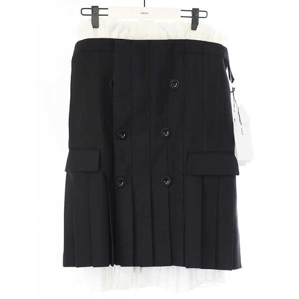 未使用級 Sacai サカイ 20AW レイヤード プリーツ ポンチョ ブラウス sacai - 未使用級 Sacai サカイ 20AW レイヤード プリーツ
