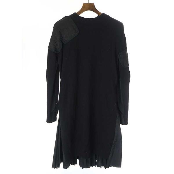 sacai サカイ 16AW ニットドッキングバックプリーツワンピース 