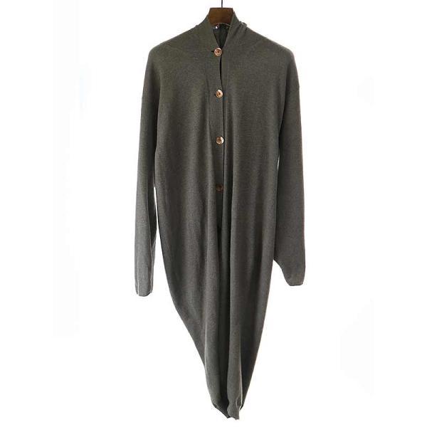 BOBOUTIC ボブティック ロングニットカーディガン コート カーキグレー