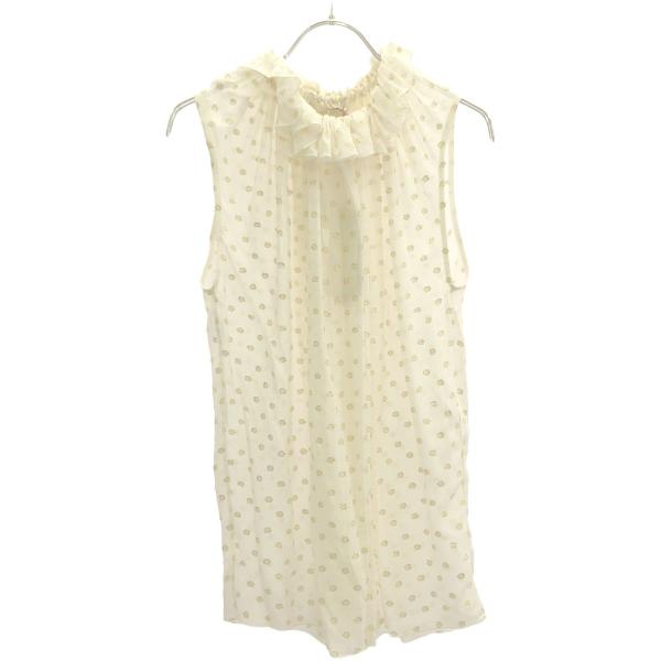 STELLA McCARTNEY ステラ マッカートニー ドットジャガードシフォンノースリーブブラウス 368606SEA27 アイボリー 36 Stella McCartney（ステラ・マッカートニー） ステラ マッカートニー