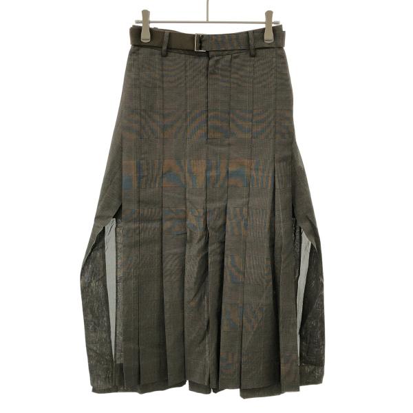 sacai（サカイ） 25SS High Twist Voile Skirt チェックスカート 25