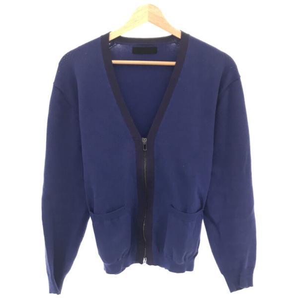 美品　ジュンハシモト　カーディガン　サイズ3 ネイビー junhashimoto（ジュンハシモト） 22SS MESH ZIP CARDIGAN メッシュ