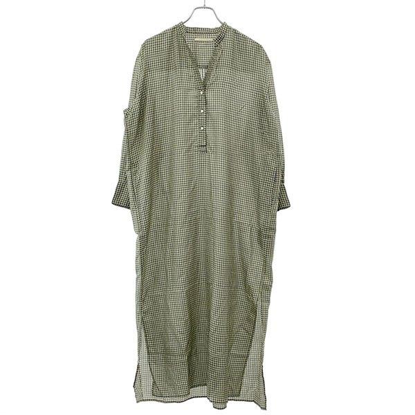 ヌキテパ　シルク100%　ギンガム ワンピース NE QUITTEZ PAS!（ヌキテパ） ne Quittez pas Silk Ginghamcheck Kurta