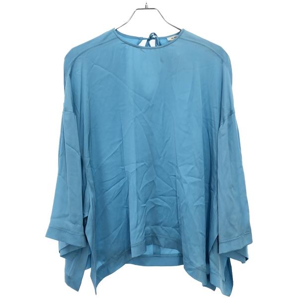 BLAMINK ブラミンク シルクストレッチワイドブラウス 7921-230-0162 ブルー 36 BLAMINK ブラミンク シルクストレッチワイドブラウス 7921-230-0162