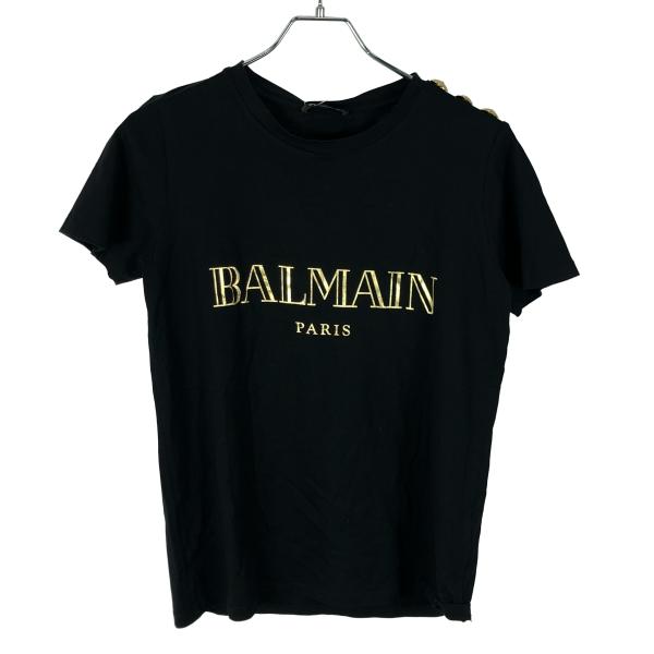 BALMAIN（バルマン） ショルダーボタン ロゴプリントTシャツ 128539