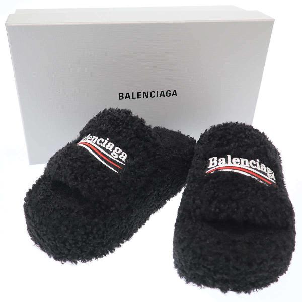 BALENCIAGA バレンシアガ Furry プラットフォーム サンダル