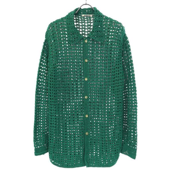 AURALEE オーラリー 22SS HAND CROCHET COTTON KNIT SHIRTS