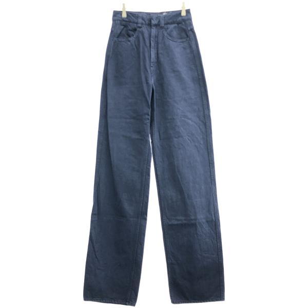 ルメール　LEMAIRE ハイウエストワイドデニム LEMAIRE（ルメール） 製品染めワイドデニムパンツ ネイビー 36