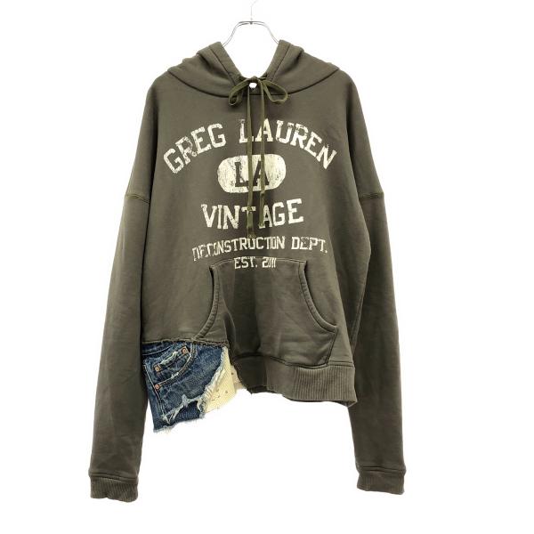 Greg Lauren デニムパッチワーク/パーカー 1サイズ Greg Lauren デニムパッチワーク/パーカー 1サイズ