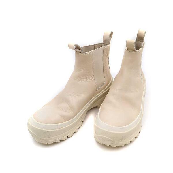 JIL SANDER ジルサンダー サイドゴアプラットフォームレザーブーツ  