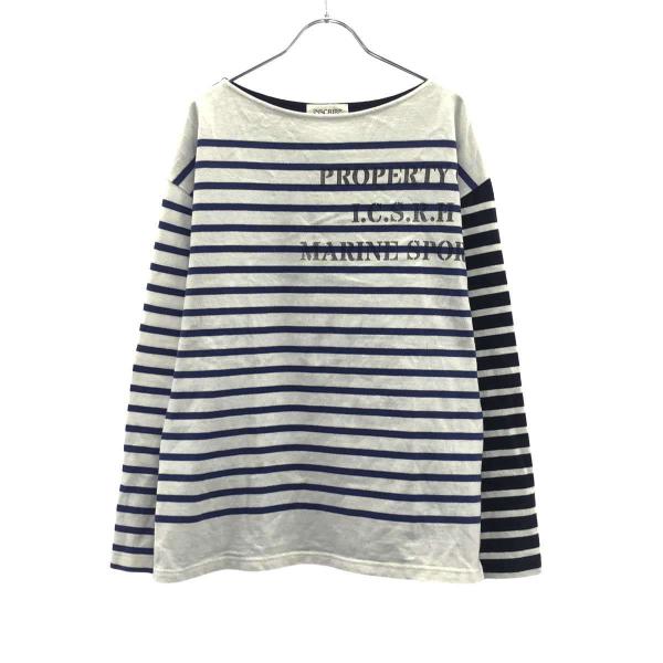 INSCRIRE（アンスクリア） パネルボーダーボートネックカットソー