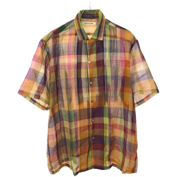 SEVEN BY SEVEN セブンバイセブン OPEN COLLAR SHEER SHIRTS S/S ショートスリーブチェックシャツ 800-4150086 ミックス M セブン SEVEN BY SEVEN セブンバイセブン OPEN COLLAR SHEER SHIRTS S