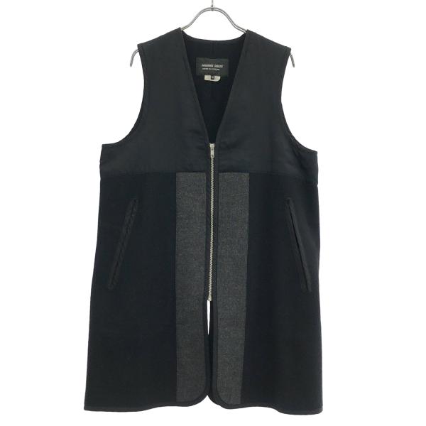 COMME des GARCONS HOMME DEUX コムデギャルソンオムドゥ 18AW ロングジップアップベスト DB-C003 ブラック XS COMME des GARCONS HOMME DEUX コムデギャルソンオムドゥ 18AW ロング