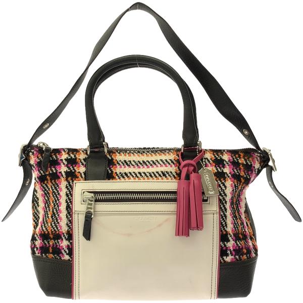 COACH（コーチ） スェーレザーコンビツイードワンショルダーバッグ