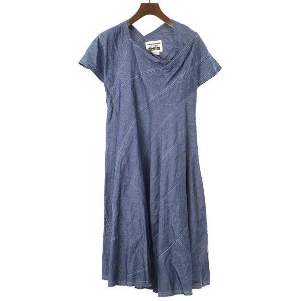 お値下げ！ジュンヤワタナベ　ひざ丈ワンピース　ネイビー 5分袖ギャザーワンピース – BLUE BERRY JAM