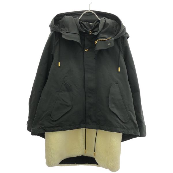 THE RERACS ライナー付きモッズコート ファーベスト ブラック 38 THE RERACS（ザ リラクス） ザ リラクス 16AW ボアベストライナー