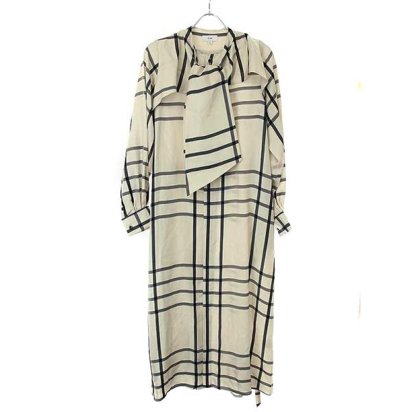HYKE（ハイク） 23AW CUPRO CHECK PUSSY BOW DRESS チェックドレス