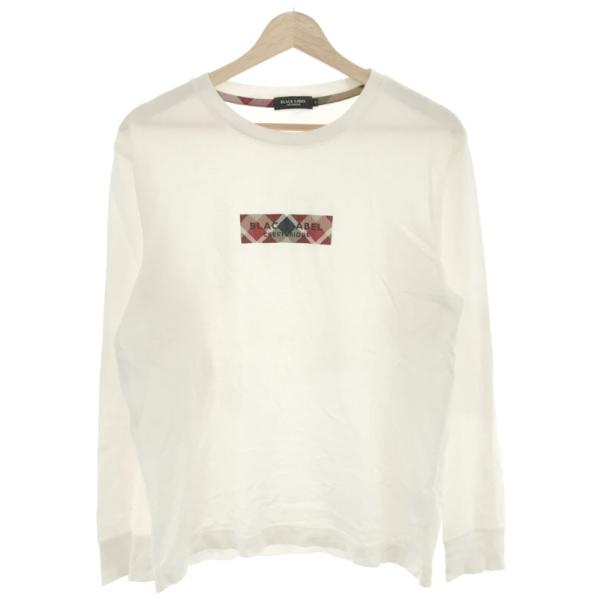 【美品✨】ブラックレーベルクレストブリッジ　ロンT ラインロゴ　白　LL XL BLACK LABEL CRESTBRIDGE ブラックレーベルクレストブリッジ