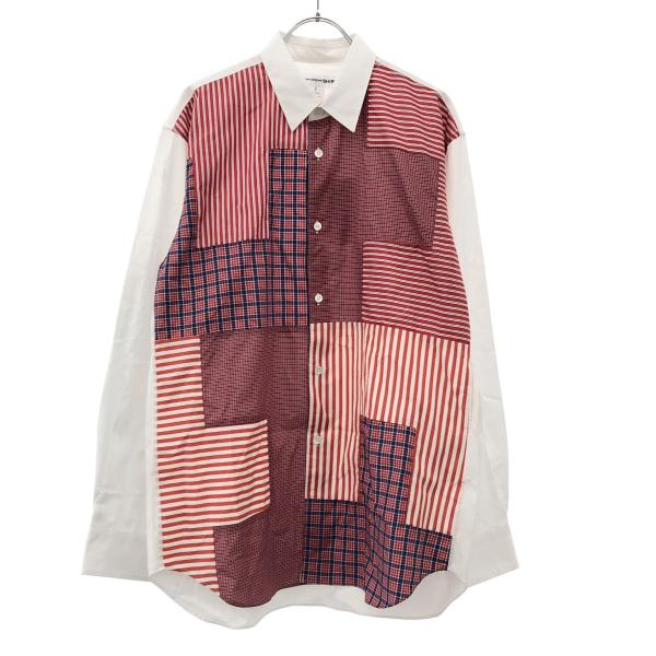 tricot COMME des GARCONS パッチワーク チェック シャツ COMME des GARCONS HOMME ギンガムチェック パッチワーク シャツ | M