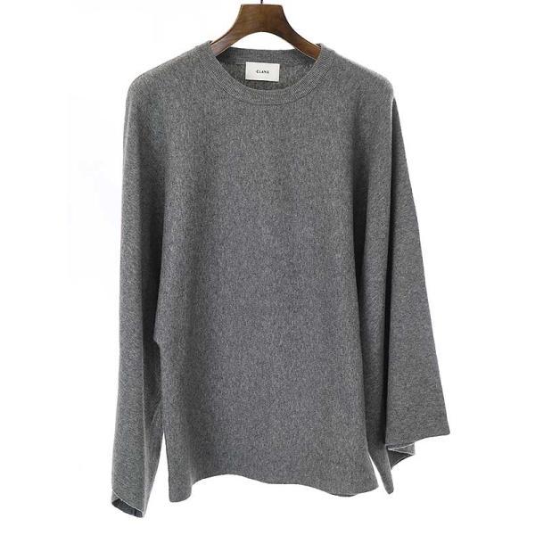 CLANE（クラネ） T-LINE KNIT TOPS Tラインニットトップス グレー