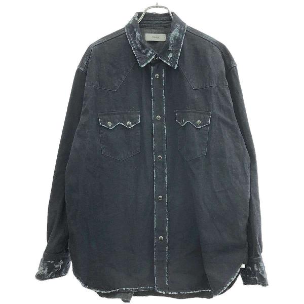 【美品】 marka マーカ 2 ダメージ ウエスタン ライダース デニムシャツ marka（マーカ） 24AW オーガニックコットン8.5ozデニム ウエスタン