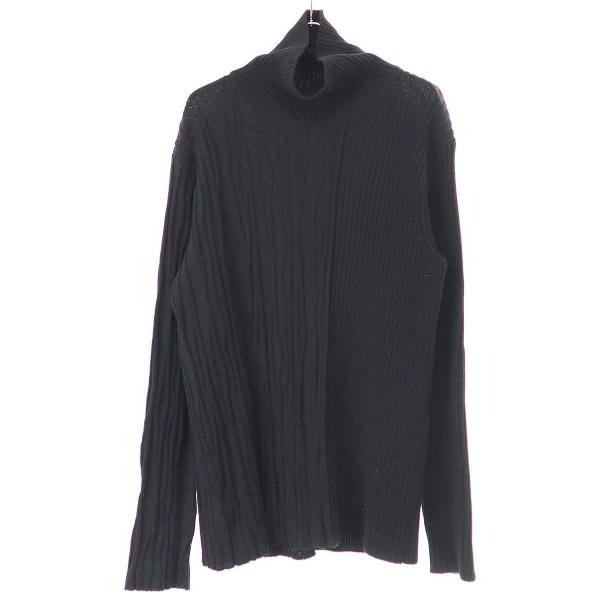 Yohji Yamamoto POUR HOMME ヨウジヤマモト プールオム 23SS 変形リブタートルニットセーター HZ-K04-980 ブラック 3 modescape_rc-itxgqubkcsmo-hjpz