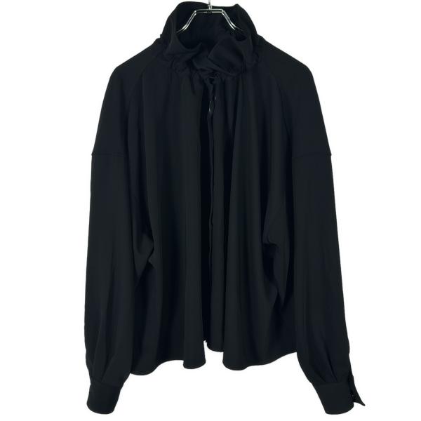 MAISON MARGIELA MM6 シャーリング カラー ブラウスブラック MAISON MARGIELA MM6 シャーリング カラー ブラウスブラック