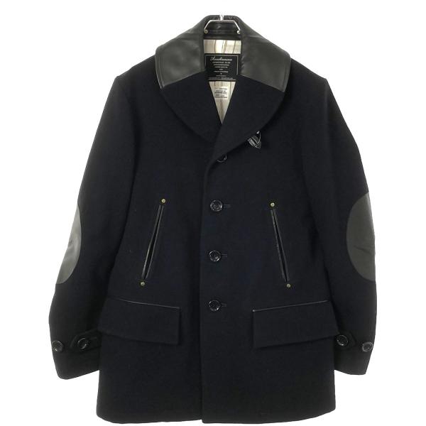 K*T様 アナクロノーム ANACHRONORM コート ネイビー 02 日本製 Anachronorm（アナクロノーム） ホースレザー切替 ウールPコート