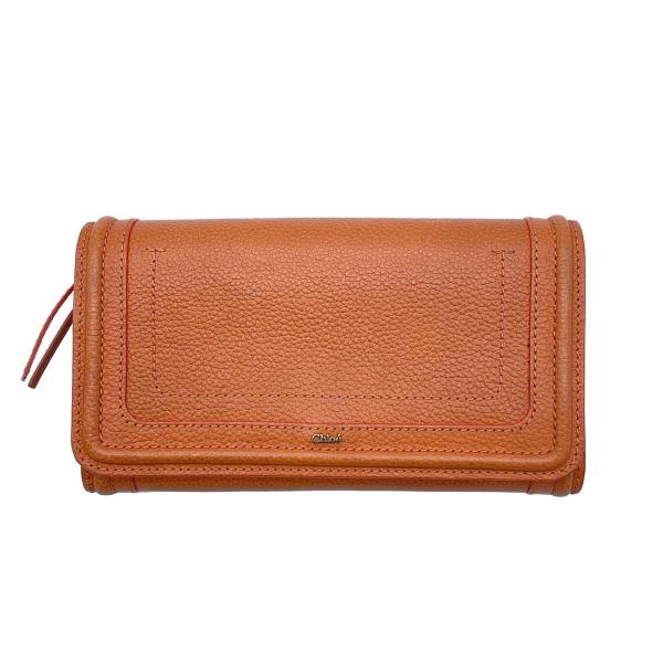 Chloe クロエ ロングレザーウォレット 長財布 オレンジ
