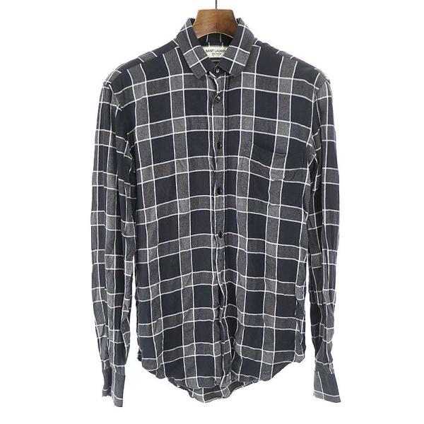SAINT LAURENT PARIS サンローラン パリ 16SS コットンチェックシャツ  