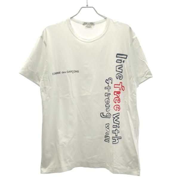 COMME des GARCONS コムデギャルソン live free with strong will プリントTシャツ OZ-T312 ホワイト L COMME des GARCONS（コムデギャルソン） live free with strong will