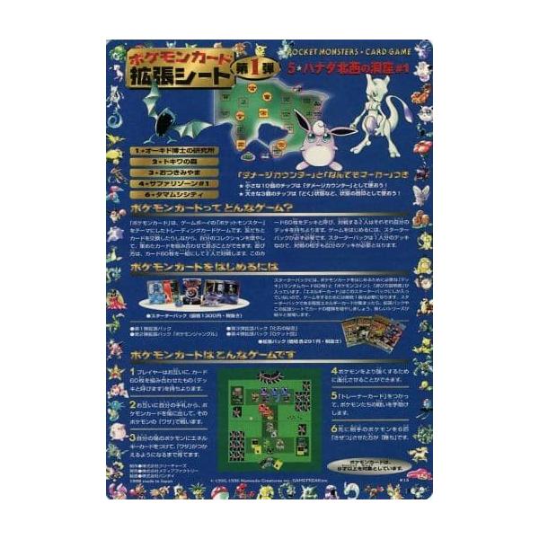 拡張シート第1弾(青版) 5.ハナダ北西の洞窟#1 傷有り ポケモンカード