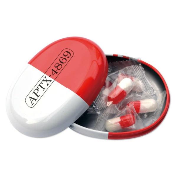 「商品情報」大人気の『名探偵コナン』より、「アポトキシンキャンディ」がリニューアルして登場！　個包装の6個のキャンディがカプセル風の缶に入っています。　(C)青山剛昌／小学館・読売テレビ・TMS 1996「主な仕様」パッケージサイズ：約H7...