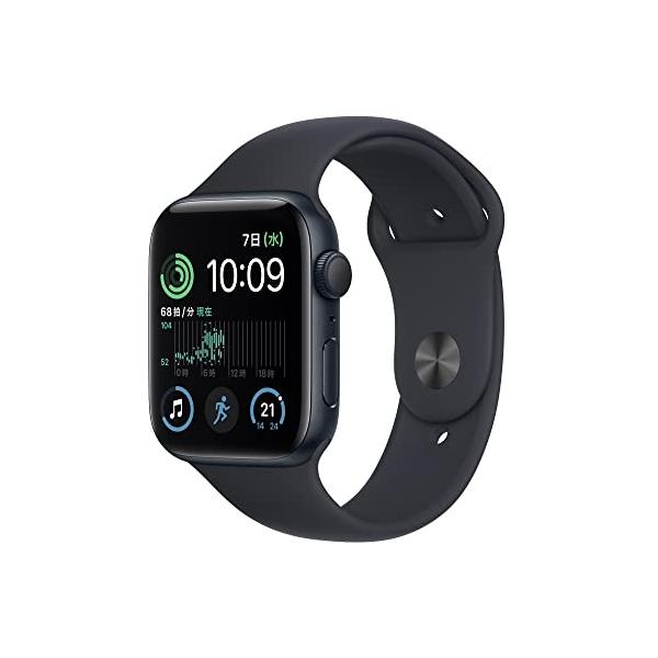 Apple Watch SE(第2世代) GPSモデル、 44mmケース ミッドナイトアルミニウムケースとミッドナイトスポーツバンド レギュラー
